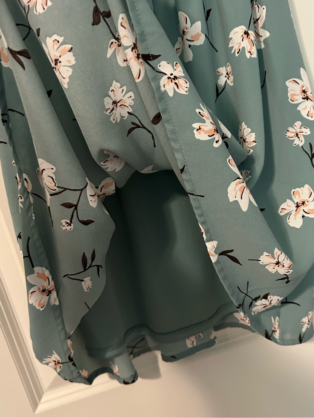 Sienna Sky Sage Green Floral V-Neck Mini Dress - Picture 3 of 4